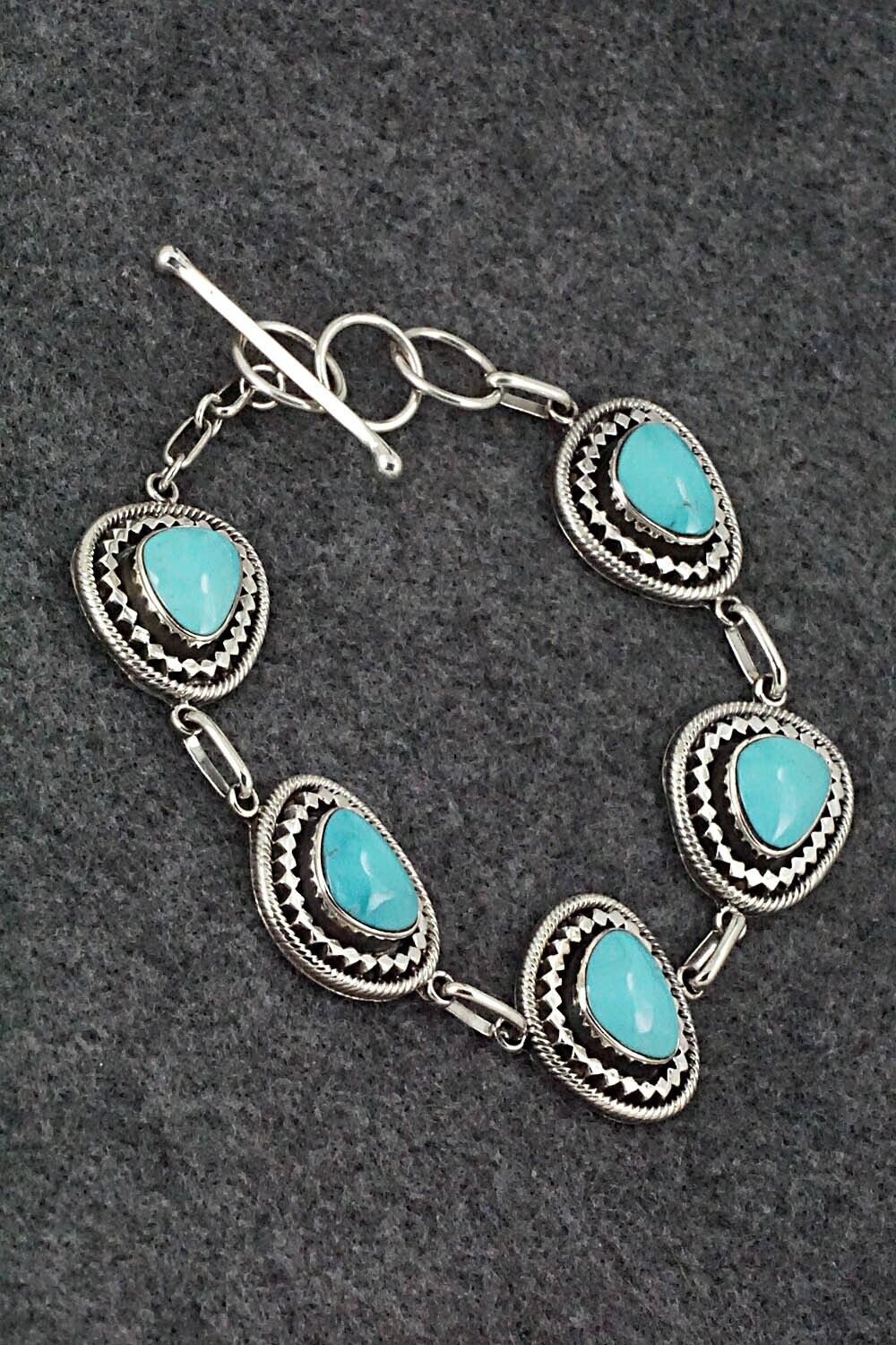 Turquoise & Sterling Silver Link Bracelet - Sheena Jack