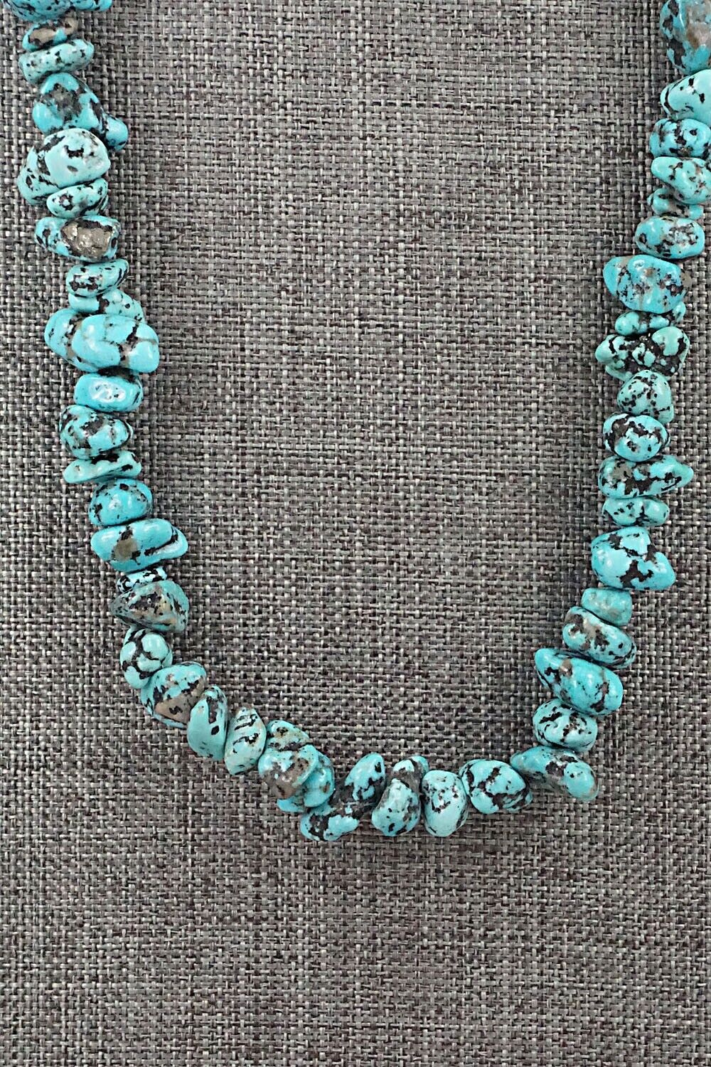 Turquoise & Sterling Silver Necklace 22" - Louise Joe