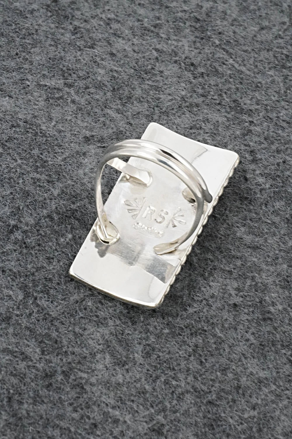 Coral & Sterling Silver Ring - Ronnie Spencer - Size 9.5