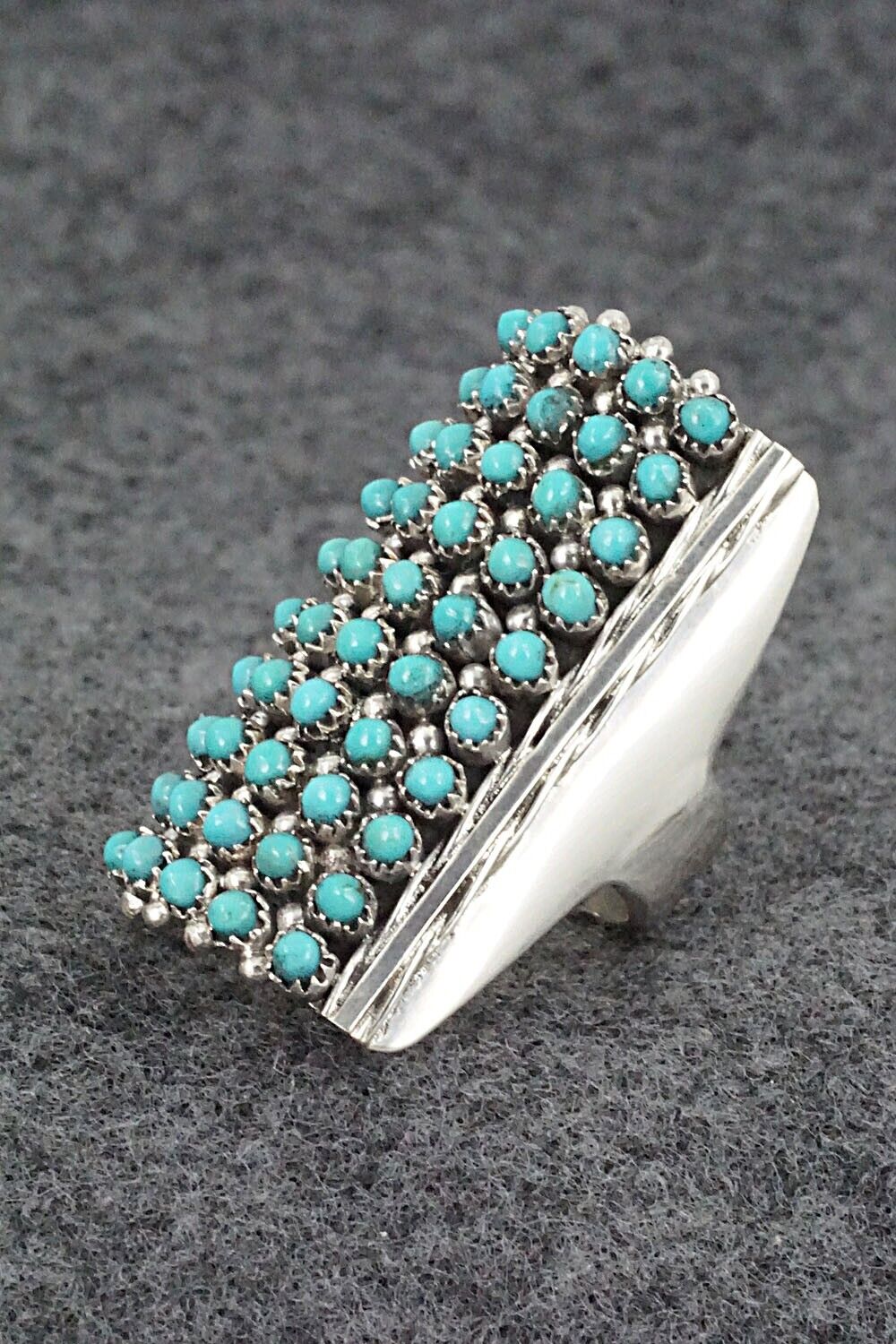 Turquoise & Sterling Silver Ring - Stephen Haloo - Size 7.5