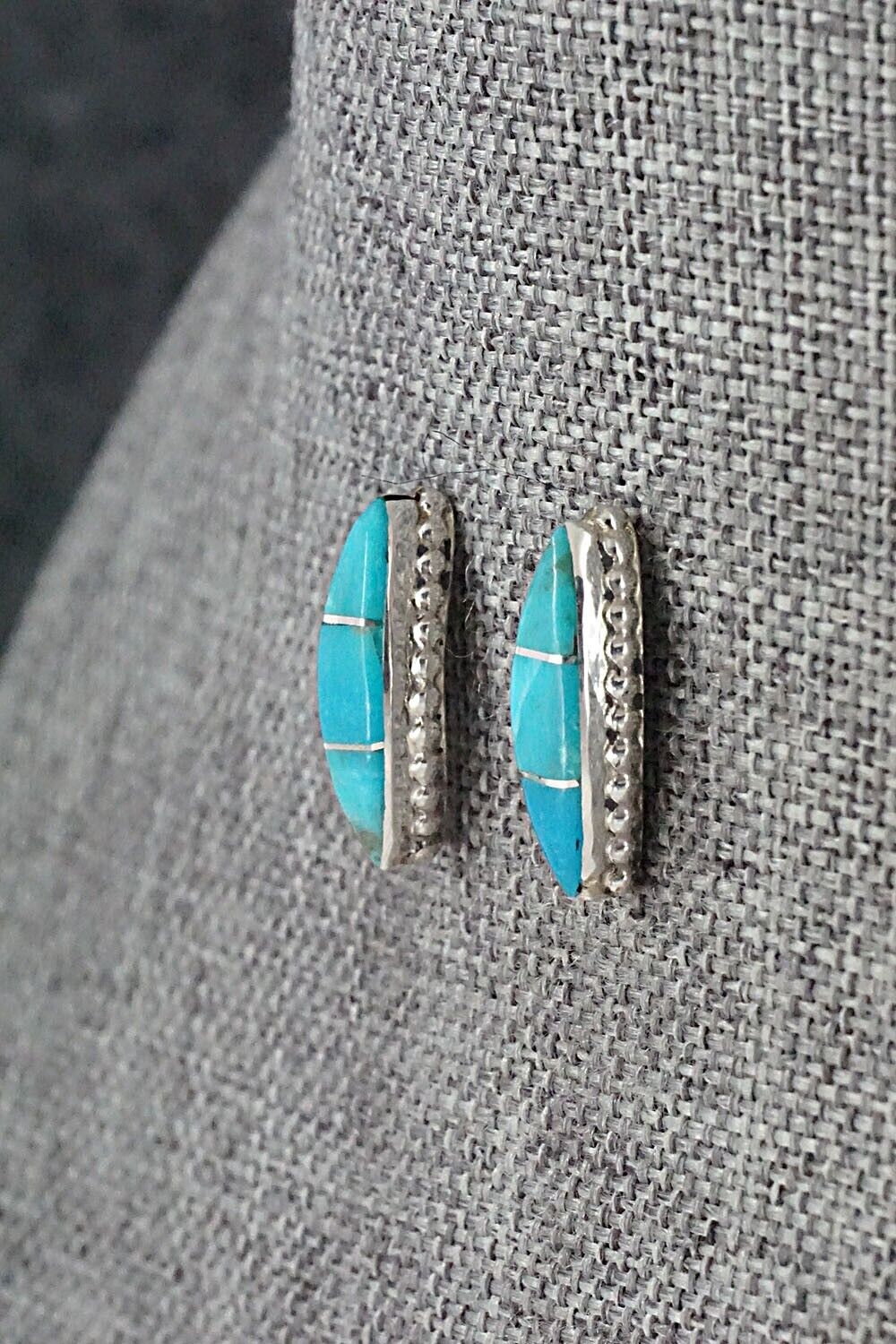 Turquoise & Sterling Silver Necklace and Earrings Set - Leola Nastacio
