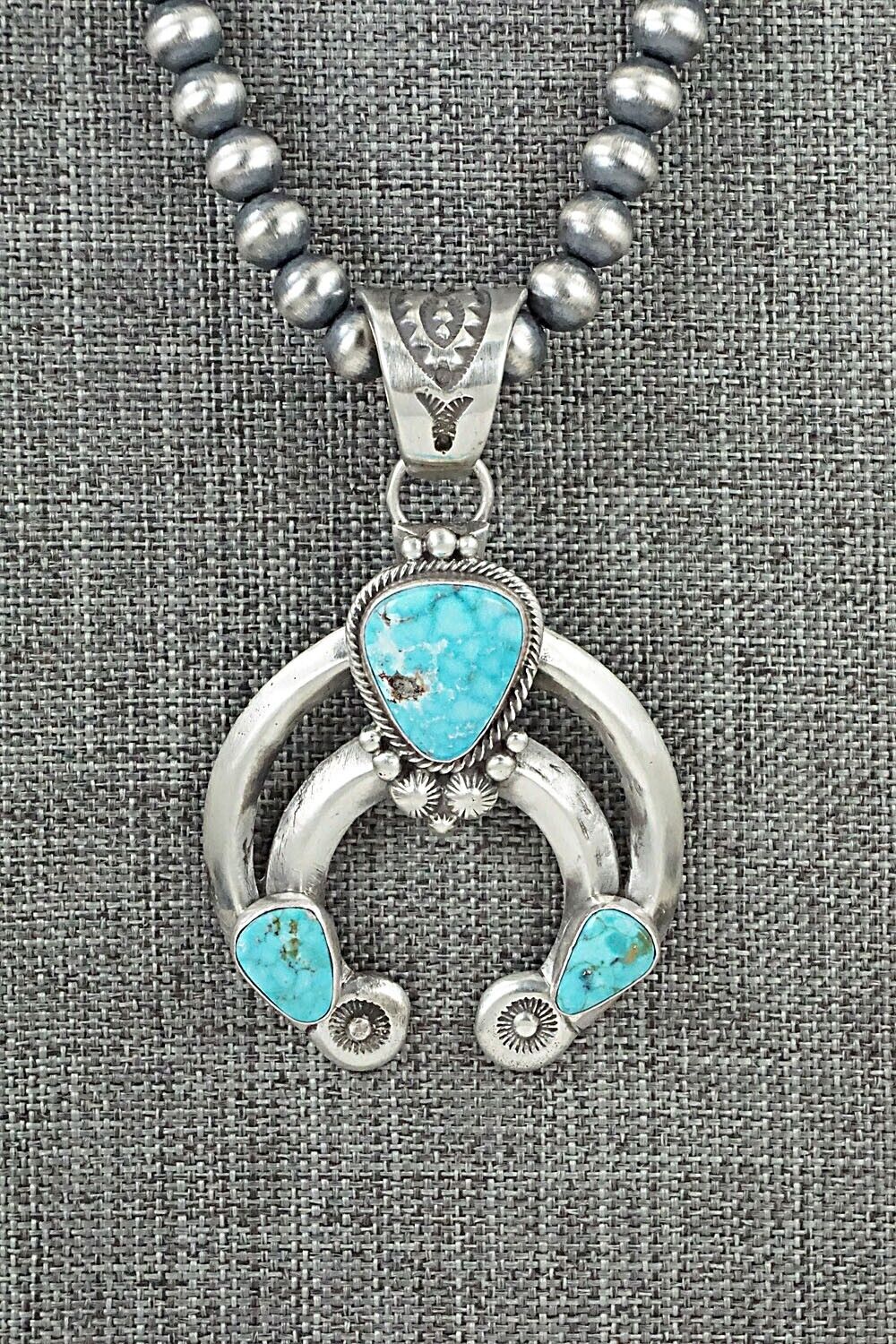 Turquoise & Sterling Silver Necklace - Tom Lewis