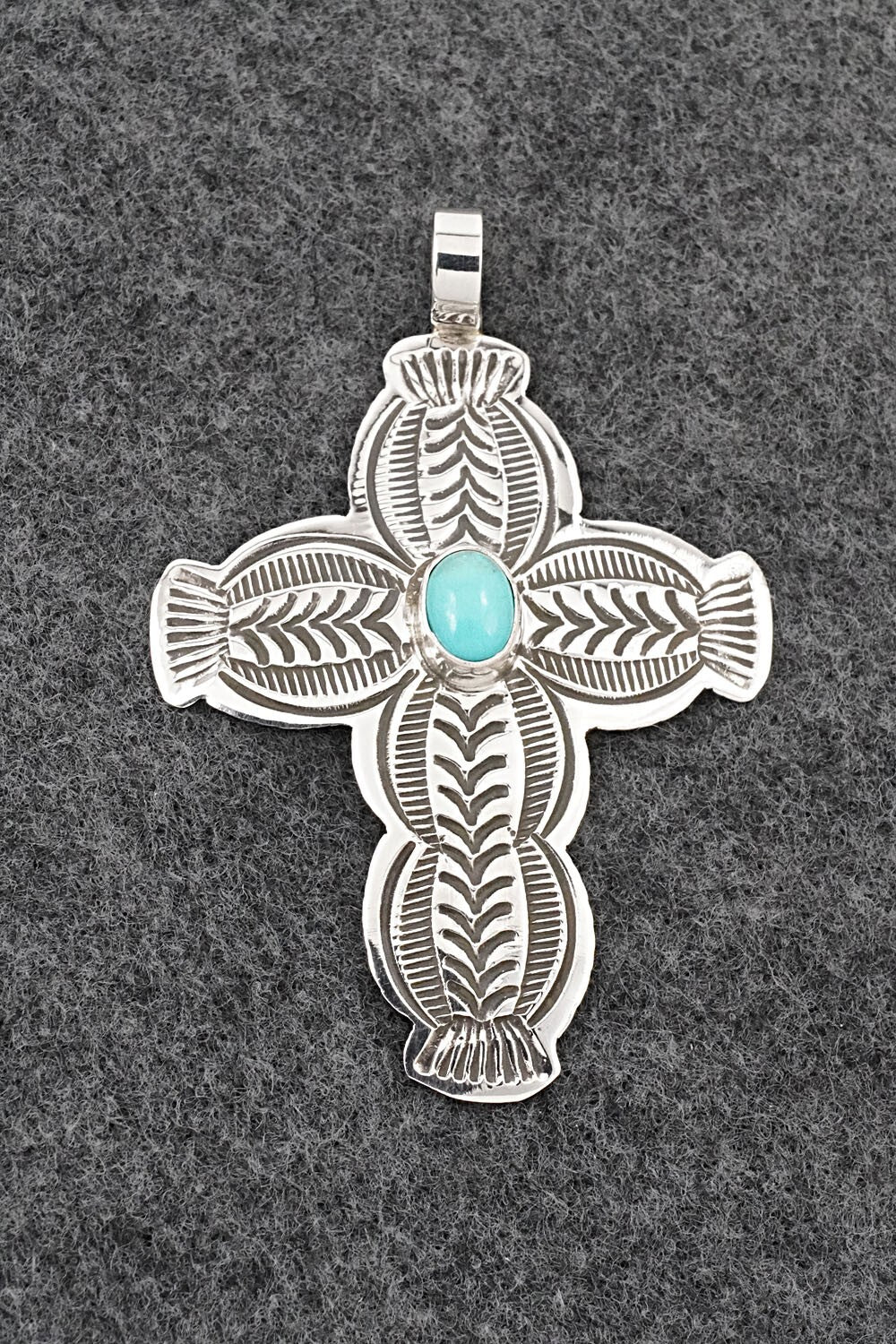 Turquoise & Sterling Silver Pendant - Arnold Blackgoat