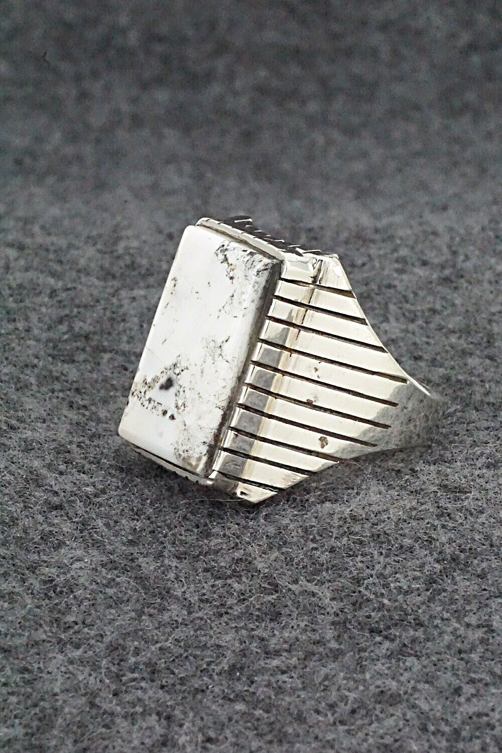 White Buffalo & Sterling Silver Ring - Trevor Jack - Size 12.75