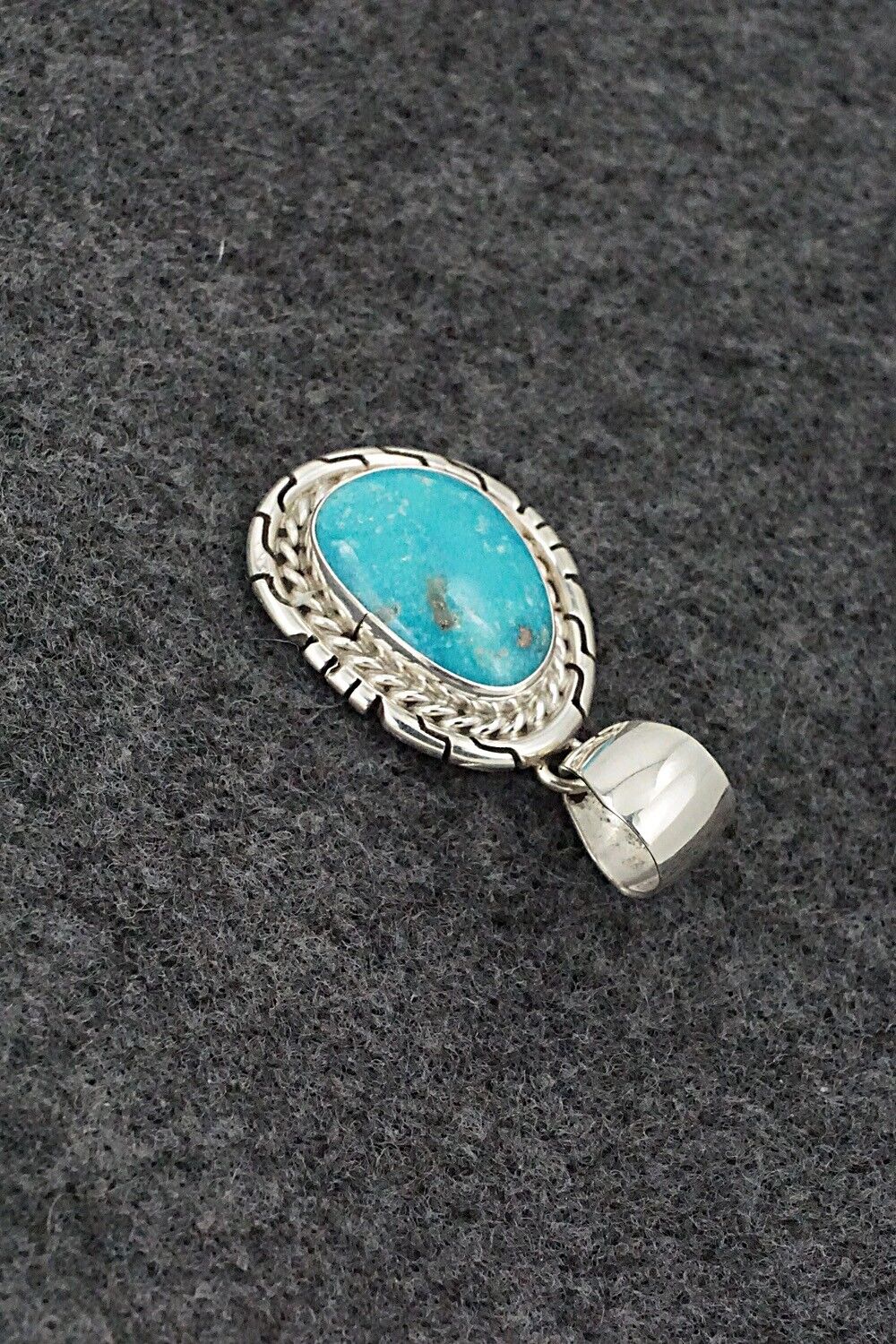 Turquoise & Sterling Silver Pendant - Johnny Frank