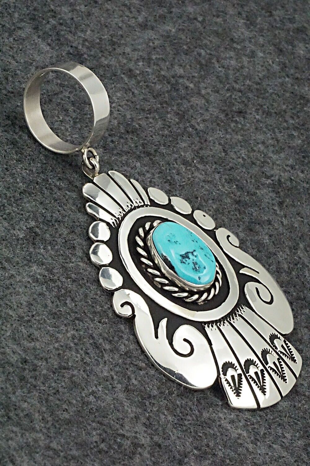 Turquoise & Sterling Silver Pendant - Rosita Singer