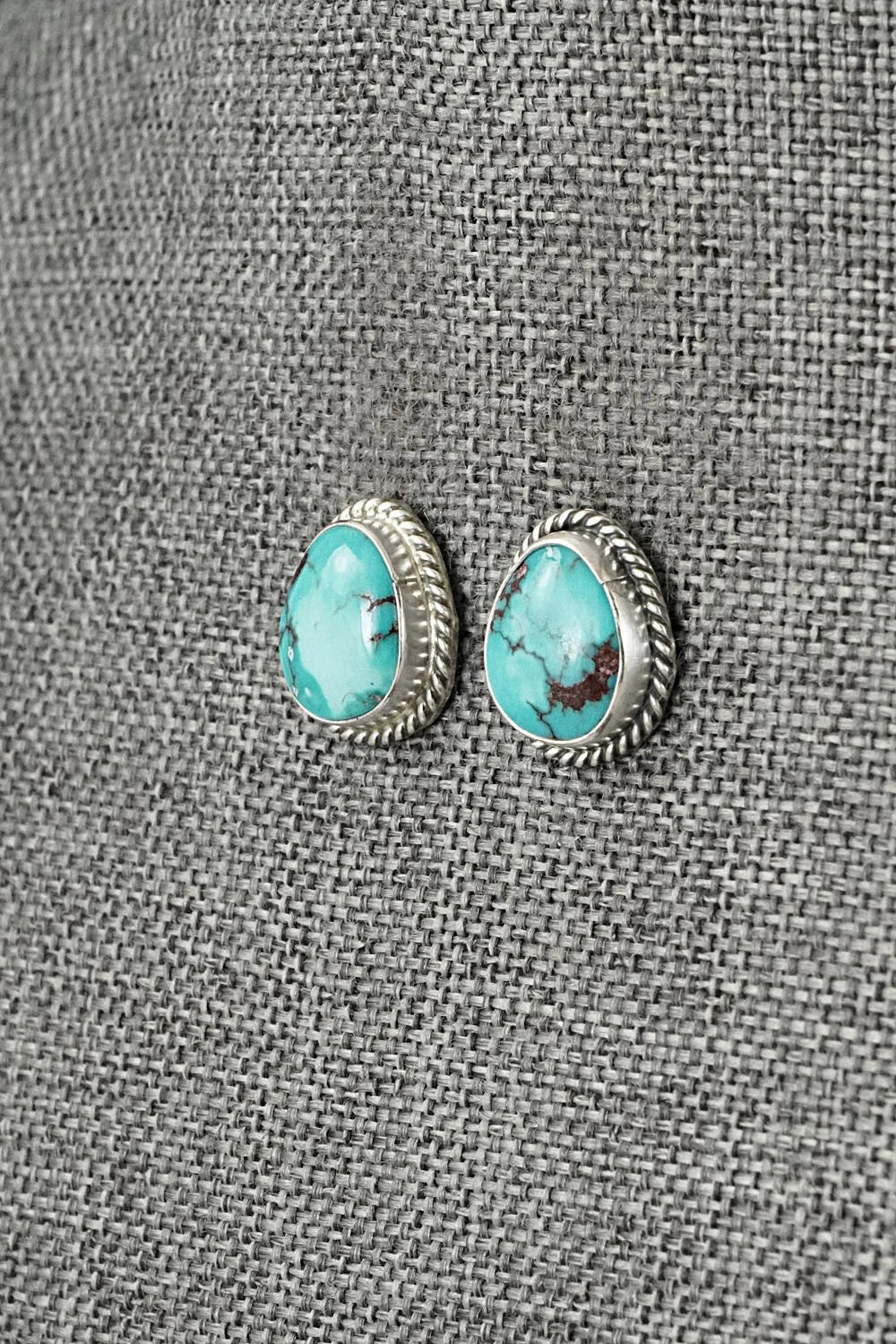 Turquoise & Sterling Silver Earrings - Eugene Gruber