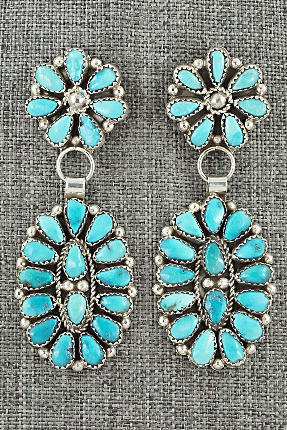 Turquoise & Sterling Silver Earrings - Eunise Wilson