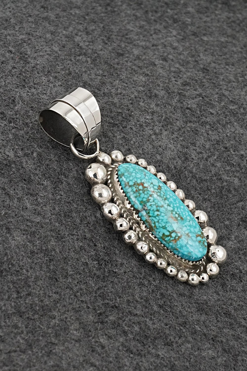 Turquoise and Sterling Silver Pendant - Ray Nez