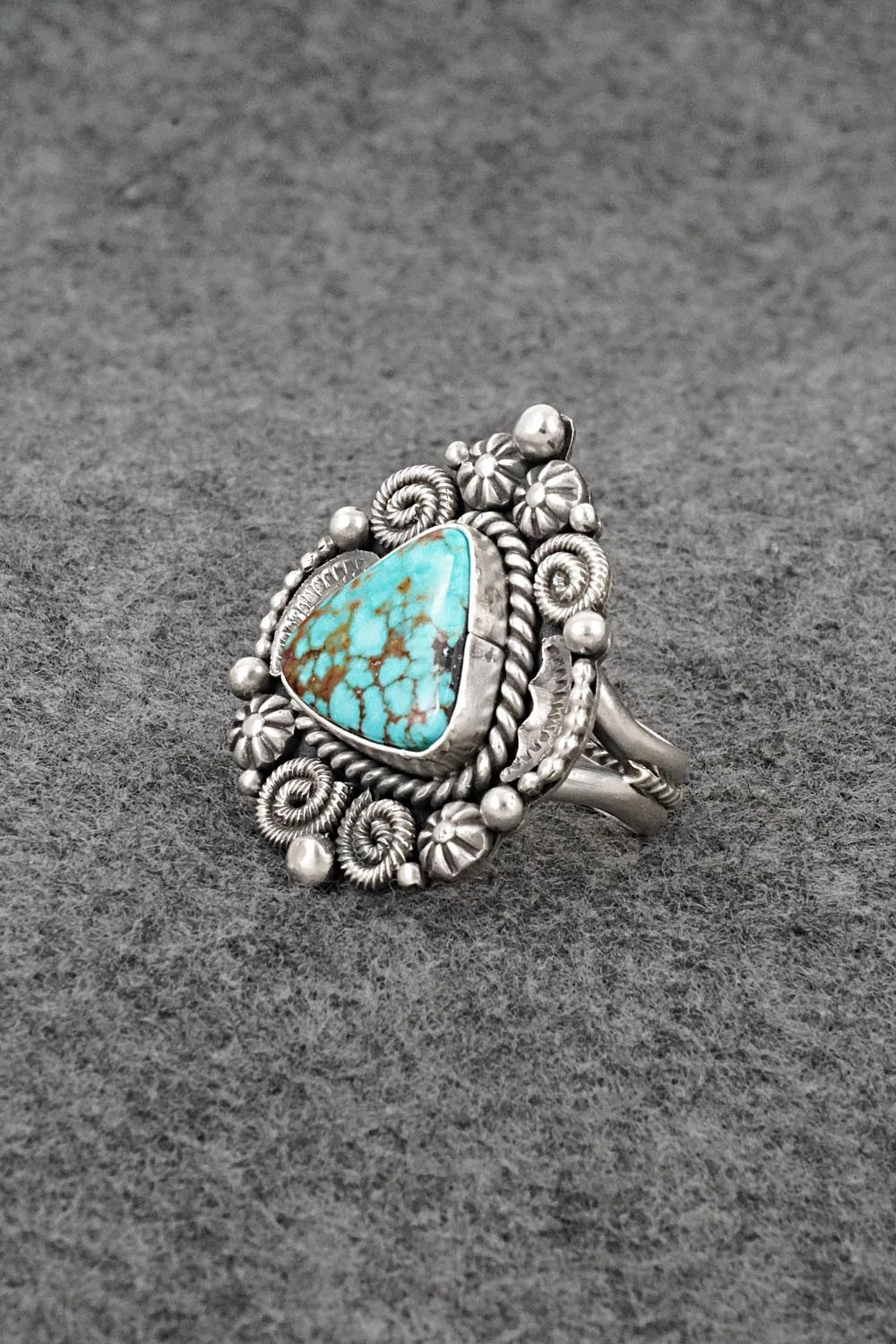 Turquoise & Sterling Silver Ring - Rosita Calladitto - Size 8