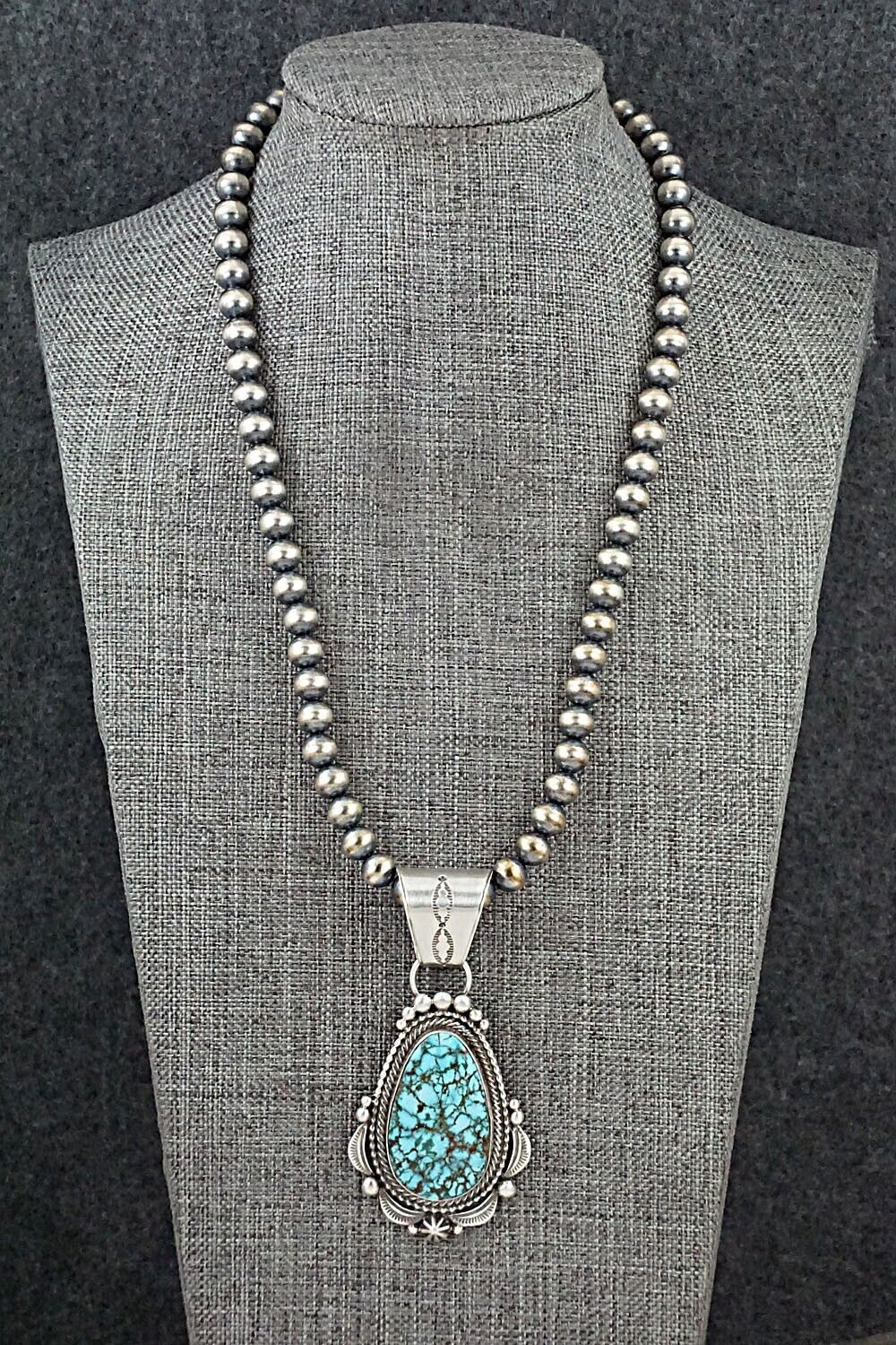 Turquoise & Sterling Silver Necklace - Tom Lewis