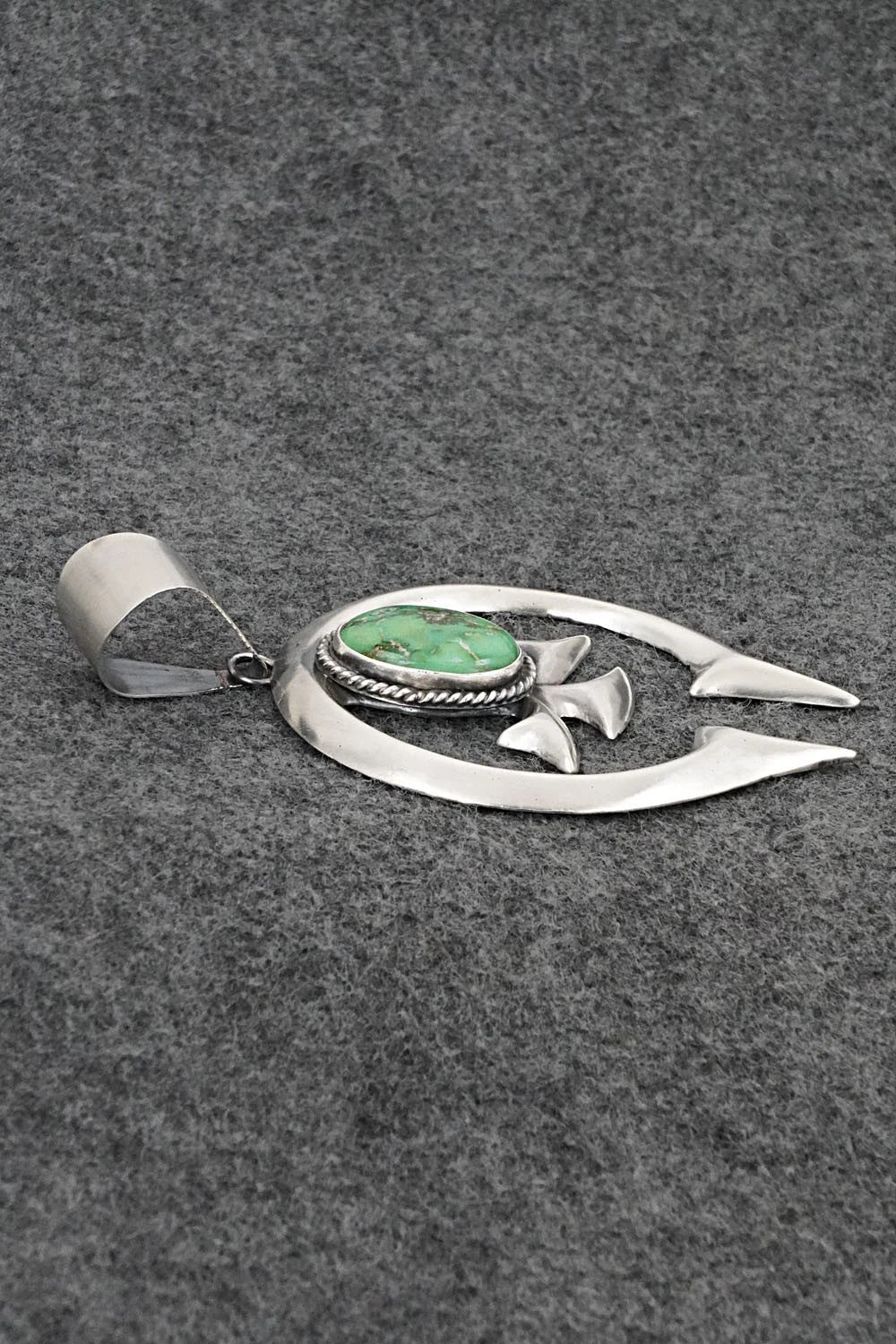 Turquoise & Sterling Silver Pendant - Eugene Gruber