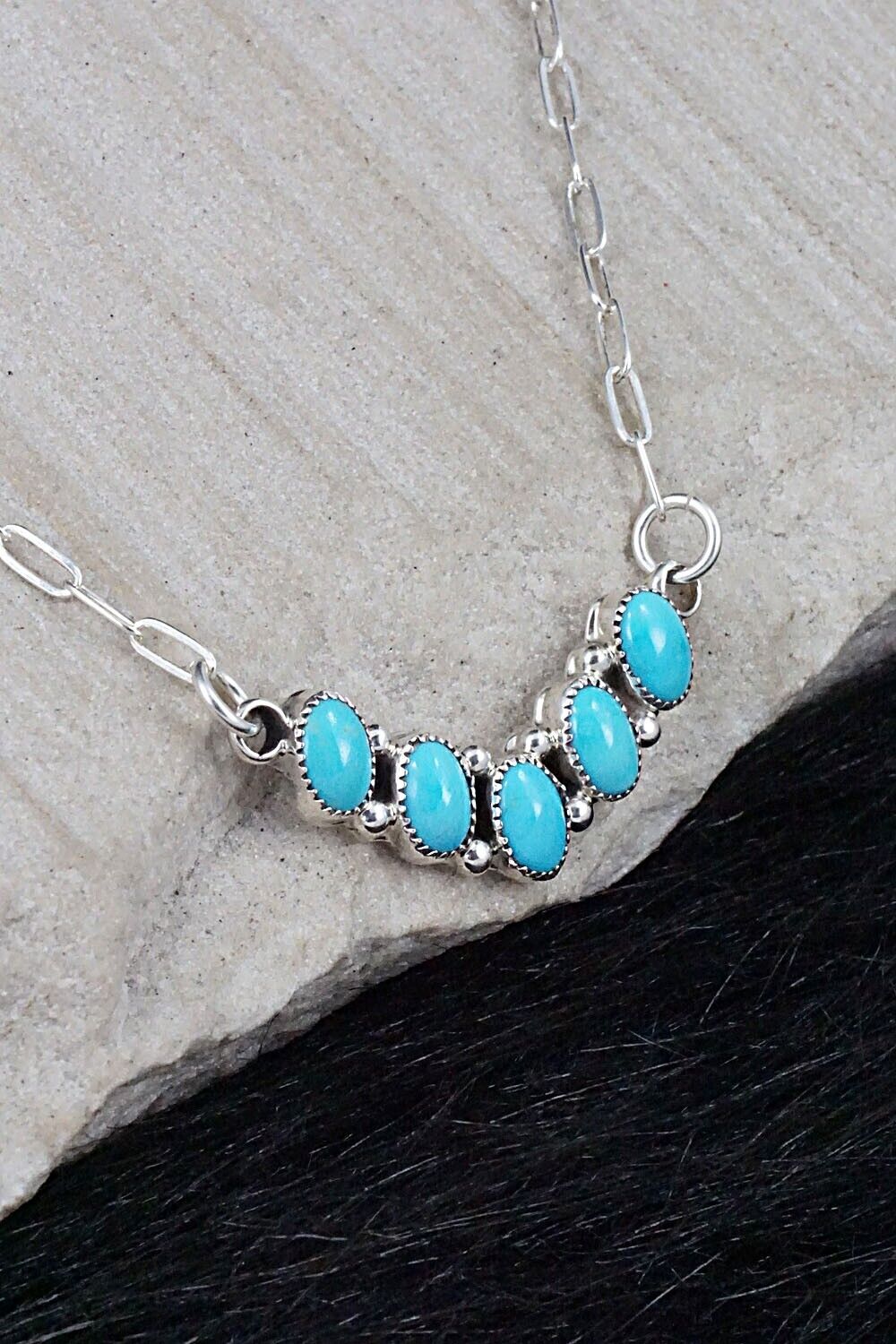 Turquoise & Sterling Silver Necklace - Anna Spencer