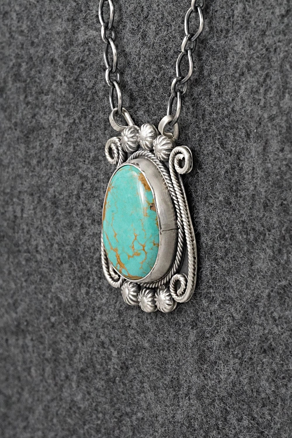 Turquoise & Sterling Silver Necklace - Cordell Platero