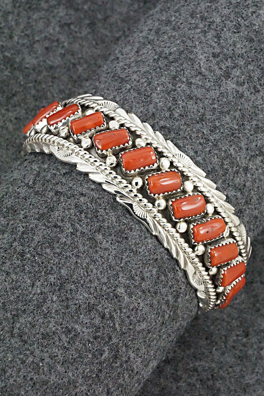 Coral & Sterling Silver Bracelet - Martin Muskett