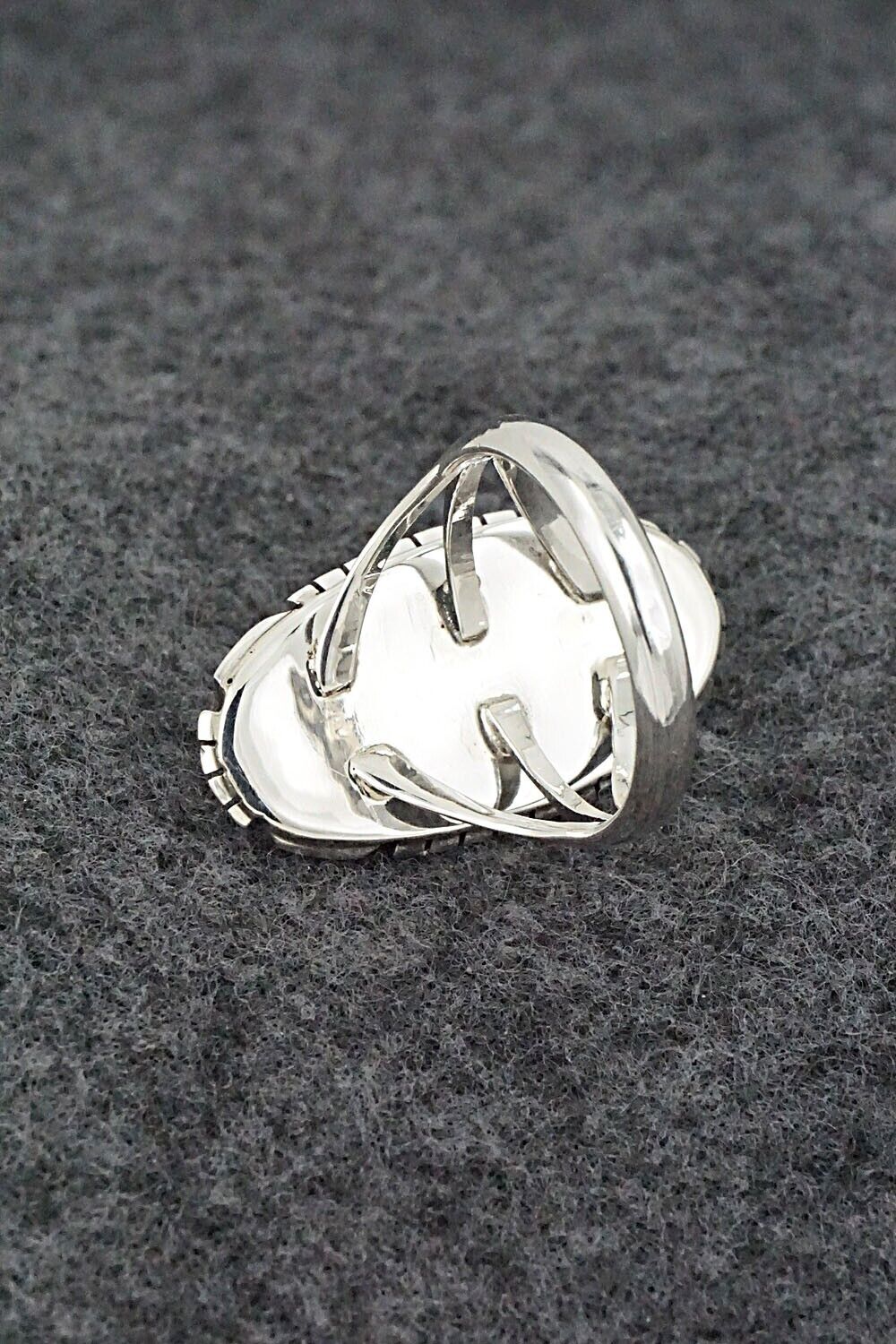 Onyx & Sterling Silver Ring - Amos Begay - Size 7.5