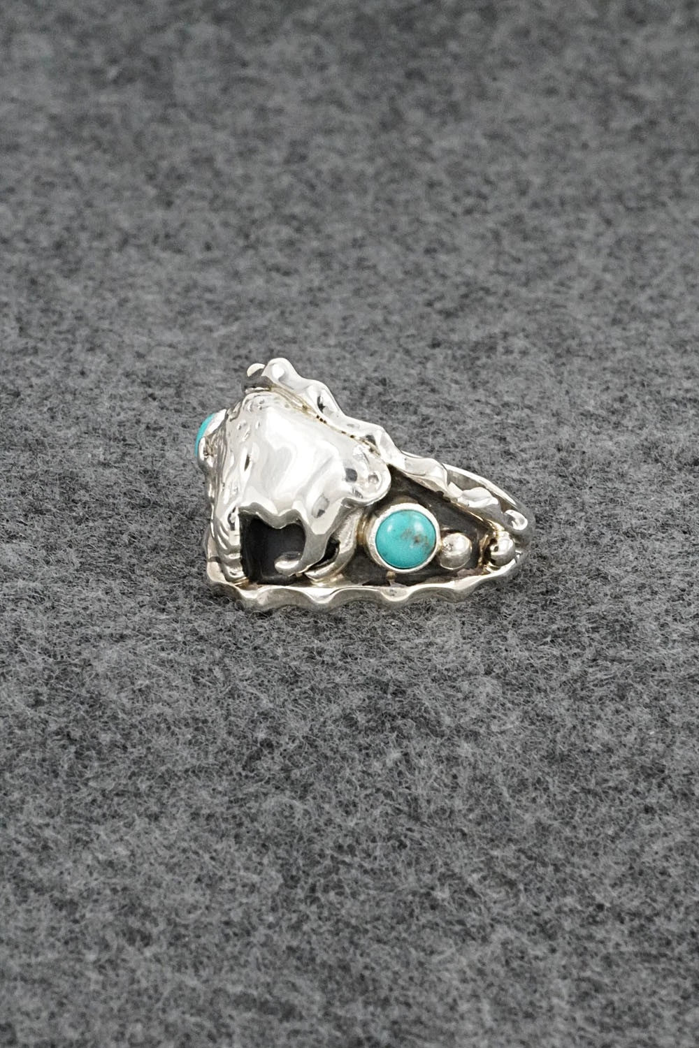 Turquoise & Sterling Silver Ring - Genevieve Francisco - Size 13