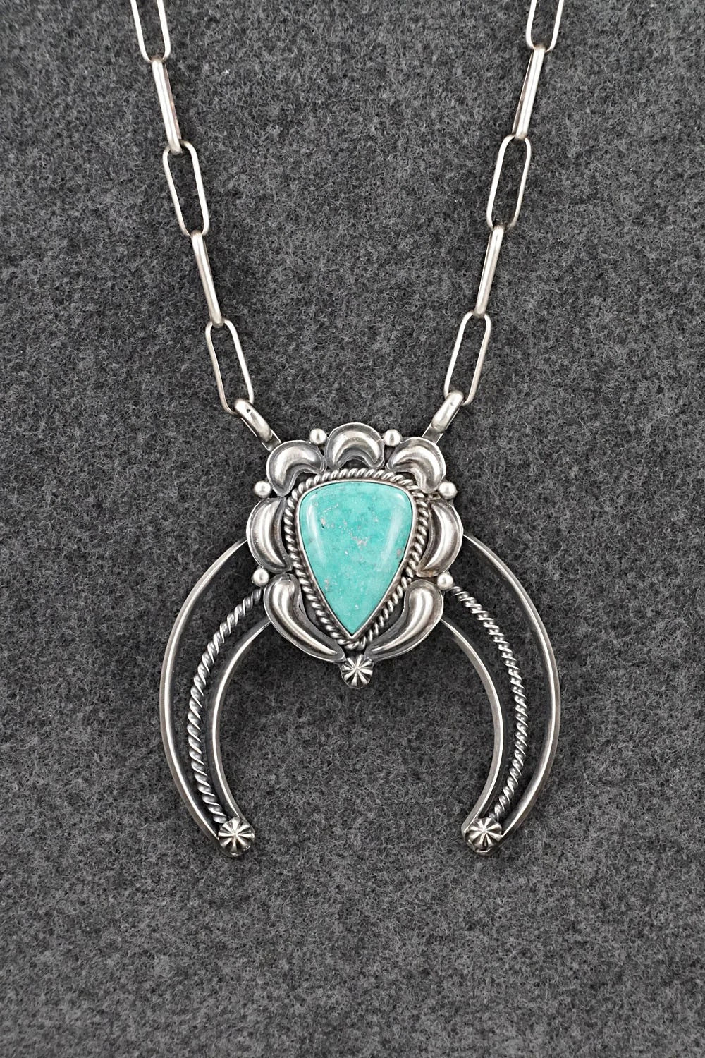 Turquoise & Sterling Silver Necklace - Raymond Delgarito