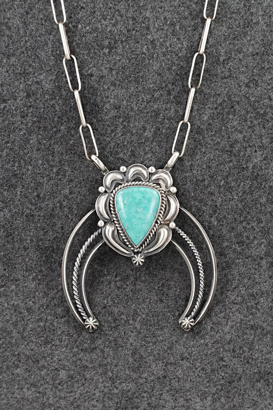 Turquoise & Sterling Silver Necklace - Raymond Delgarito