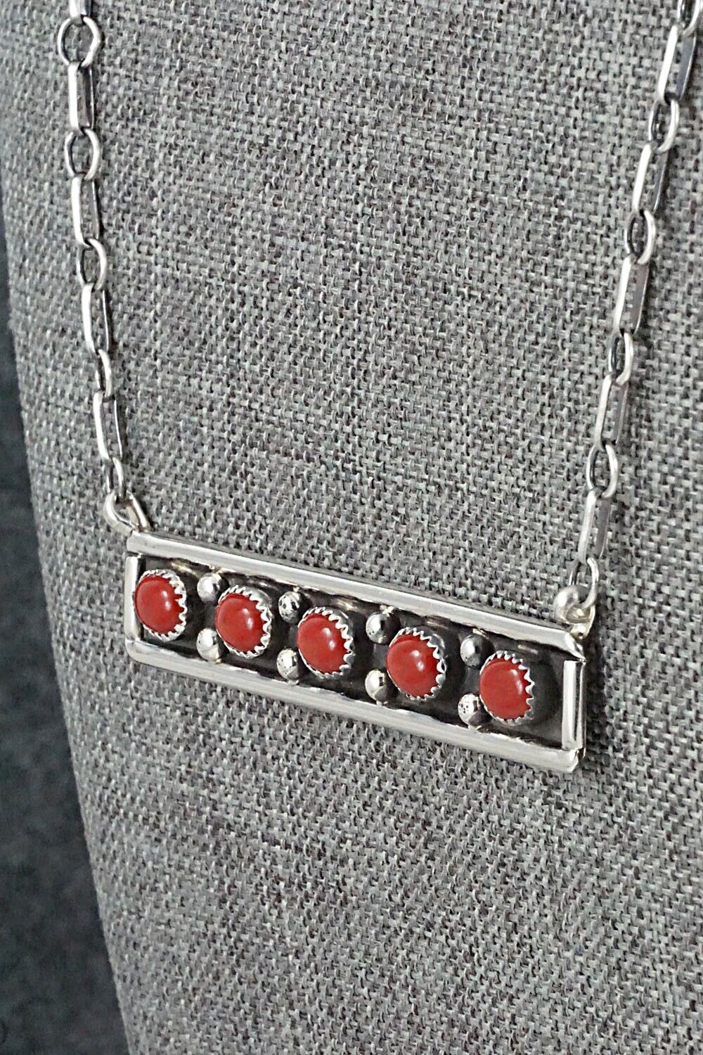 Coral & Sterling Silver Necklace - Paul Largo