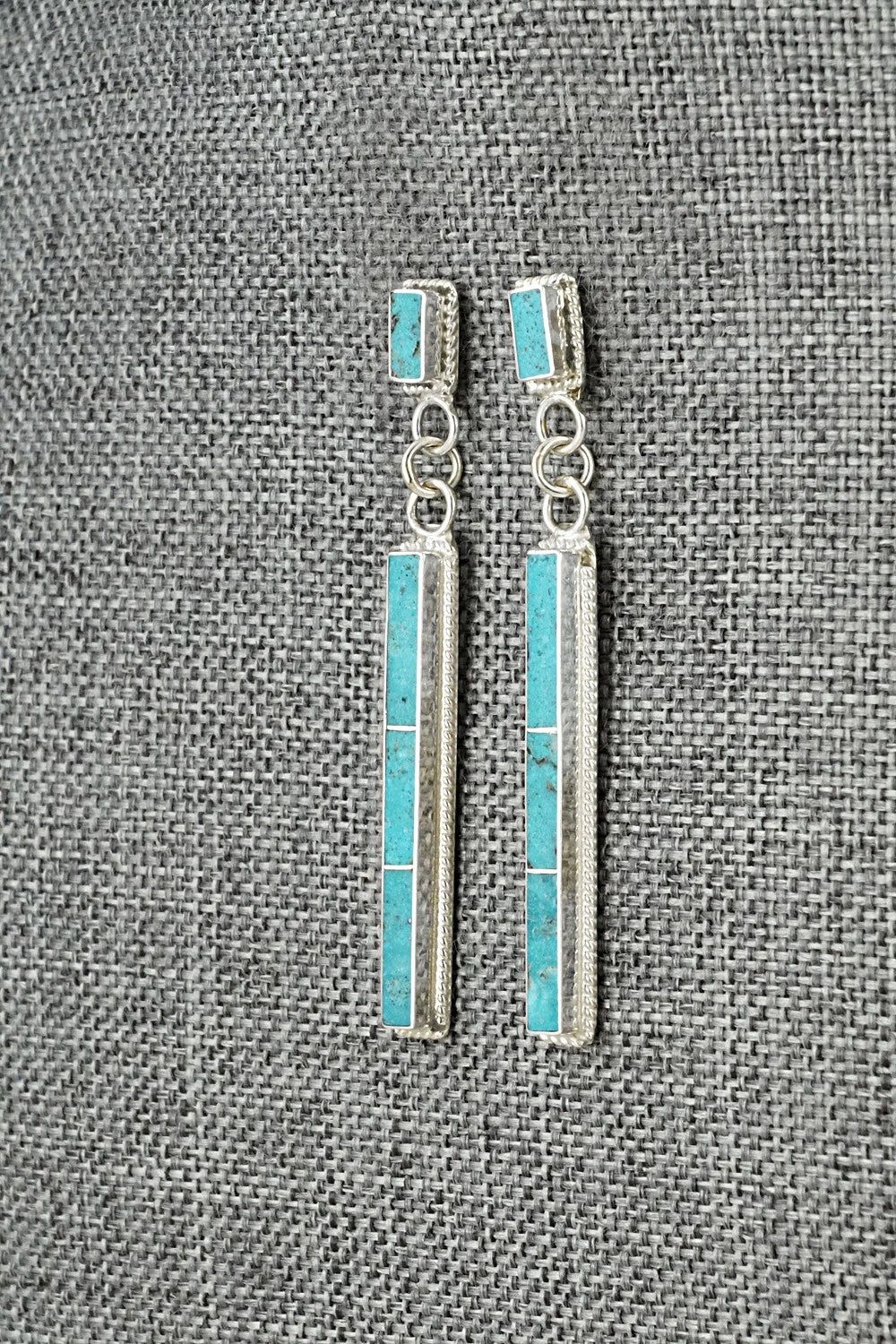 Turquoise & Sterling Silver Earrings - Ricky Booqua
