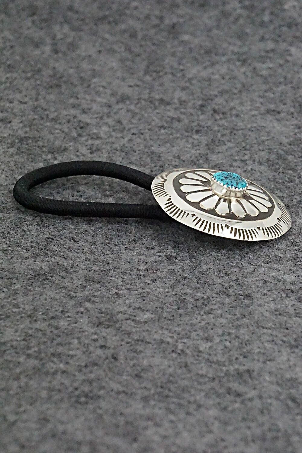 Turquoise & Sterling Silver Hair Tie - Jolene Begay