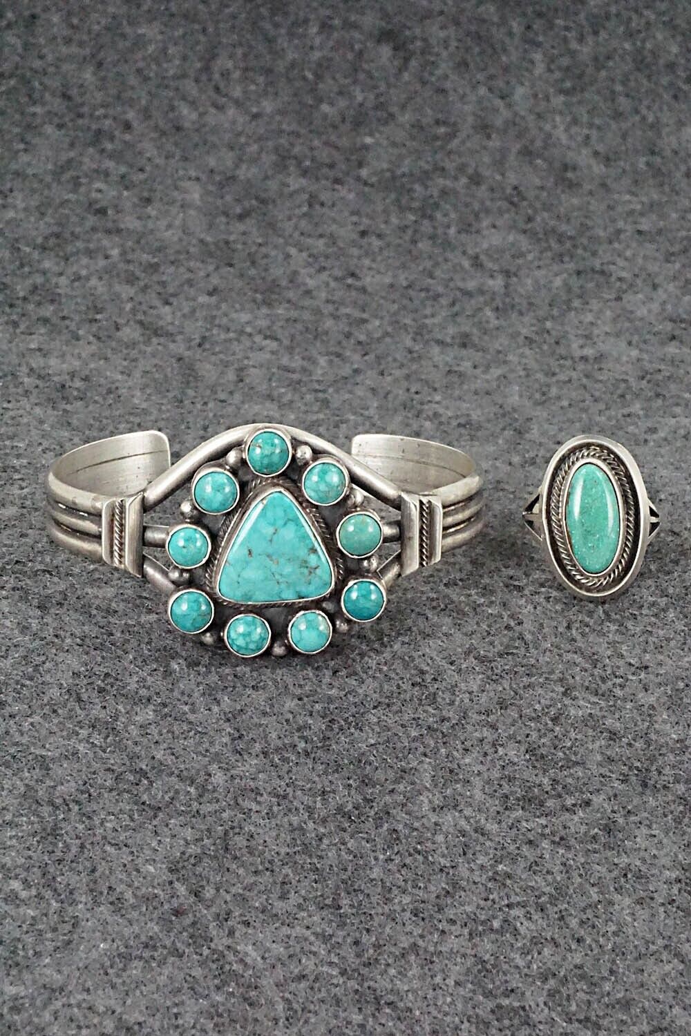 Turquoise & Sterling Silver Necklace Set - Raymond Delgarito