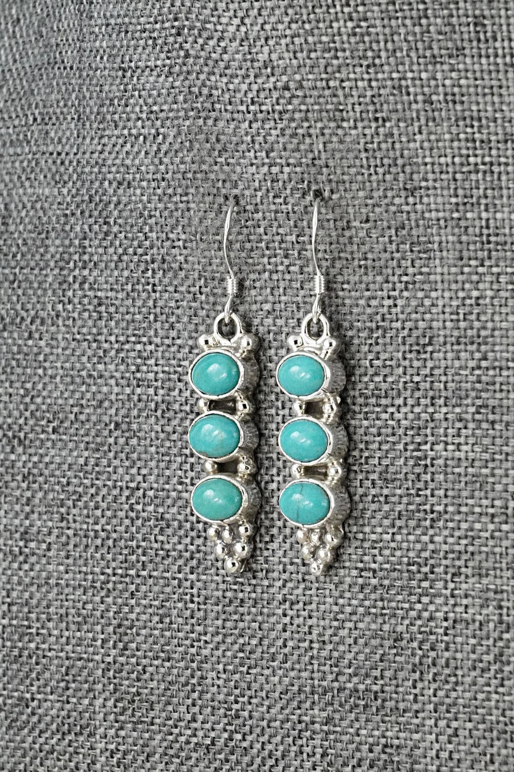 Turquoise & Sterling Silver Earrings - Gary Shorty