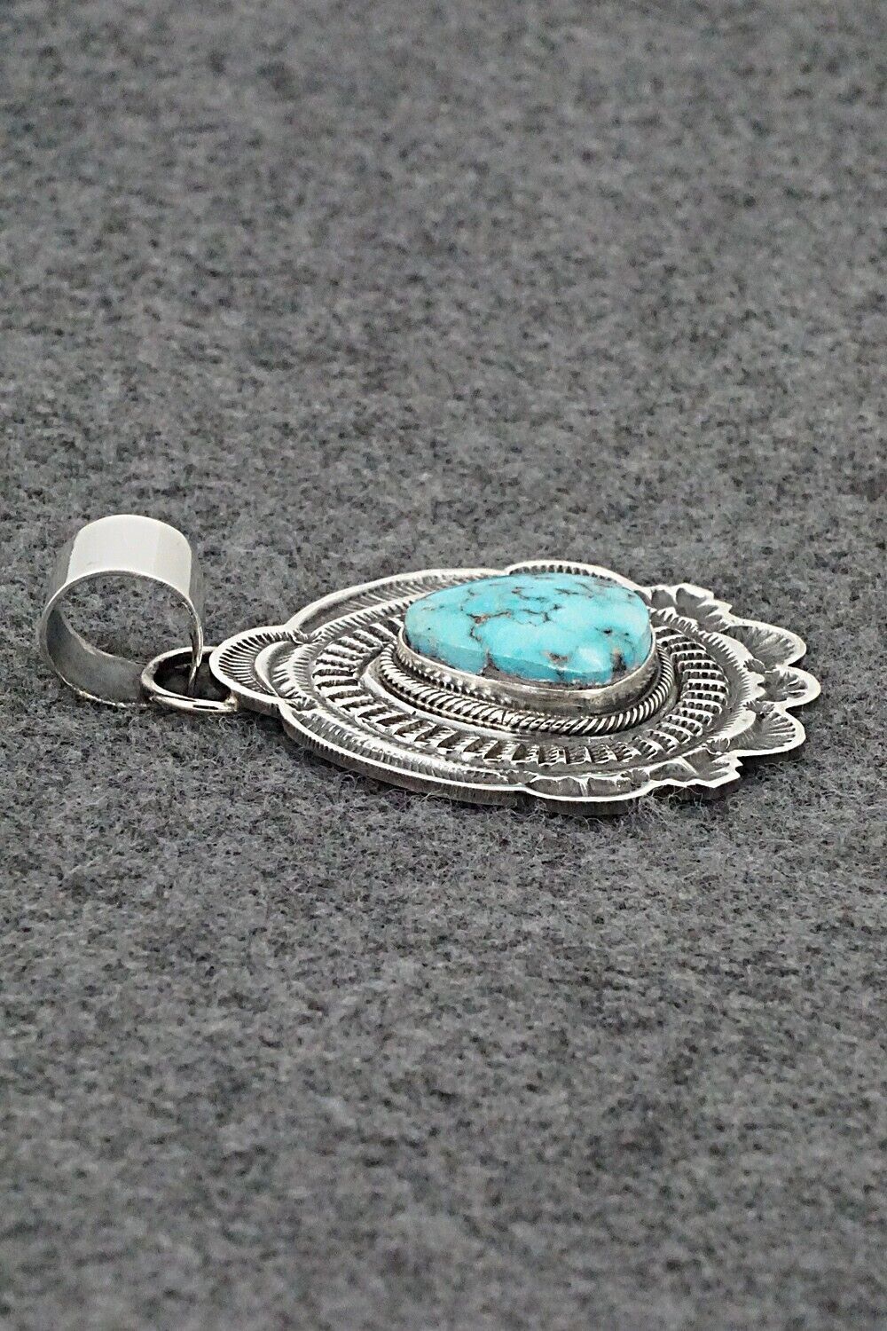 Turquoise & Sterling Silver Pendant - Leonard Maloney