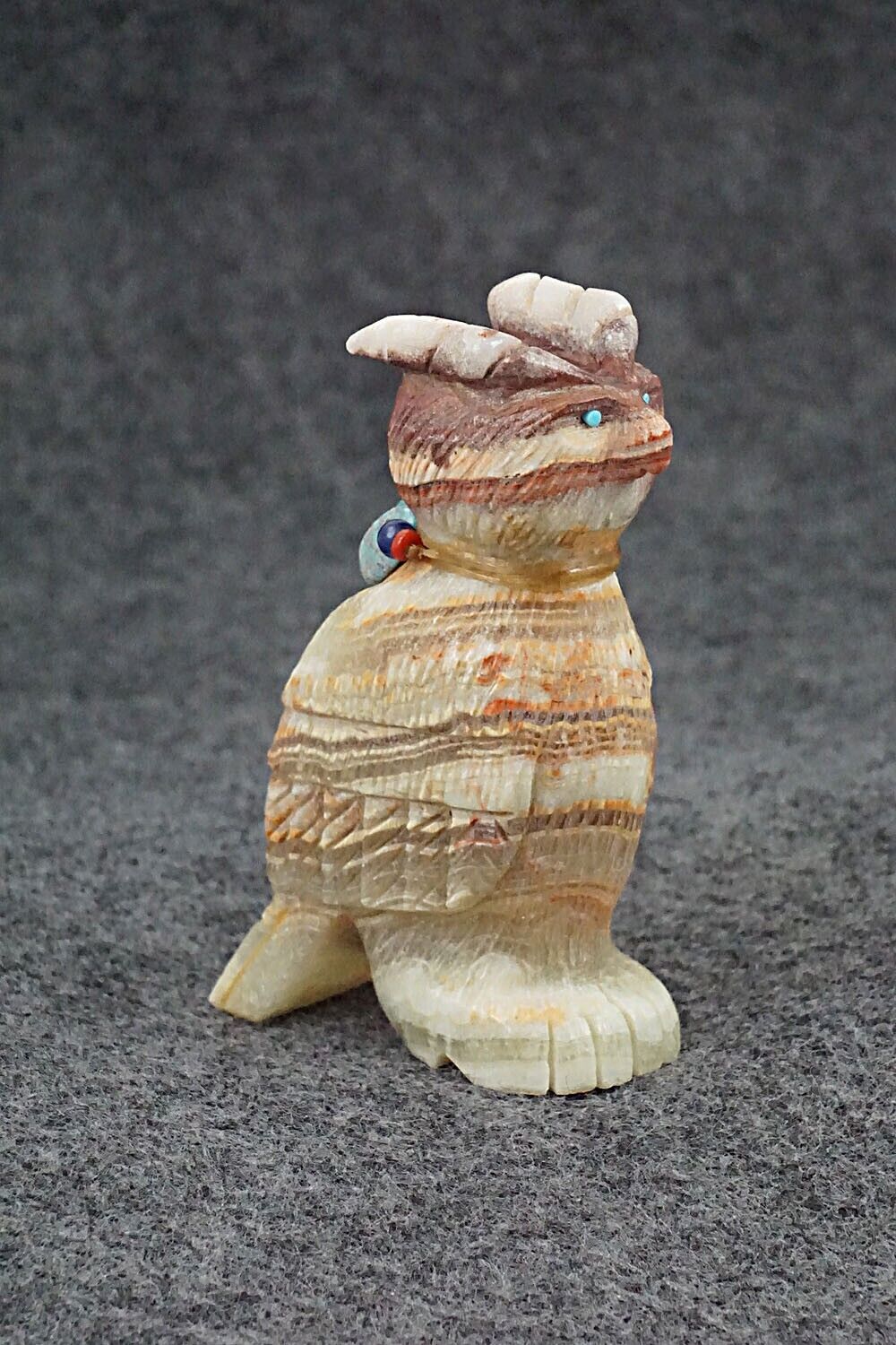 Horned Owl Zuni Fetish Carving - Douglas Martza