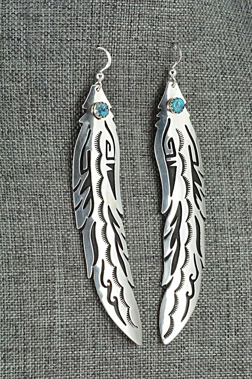 Turquoise & Sterling Silver Earrings - Rosita Singer