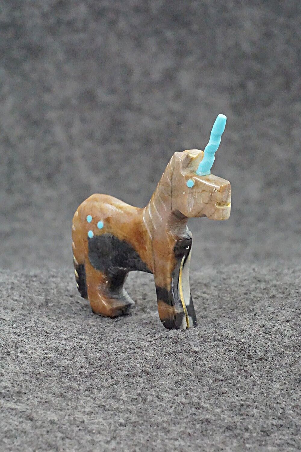 Unicorn Horse Zuni Fetish Carving - Todd Etsate