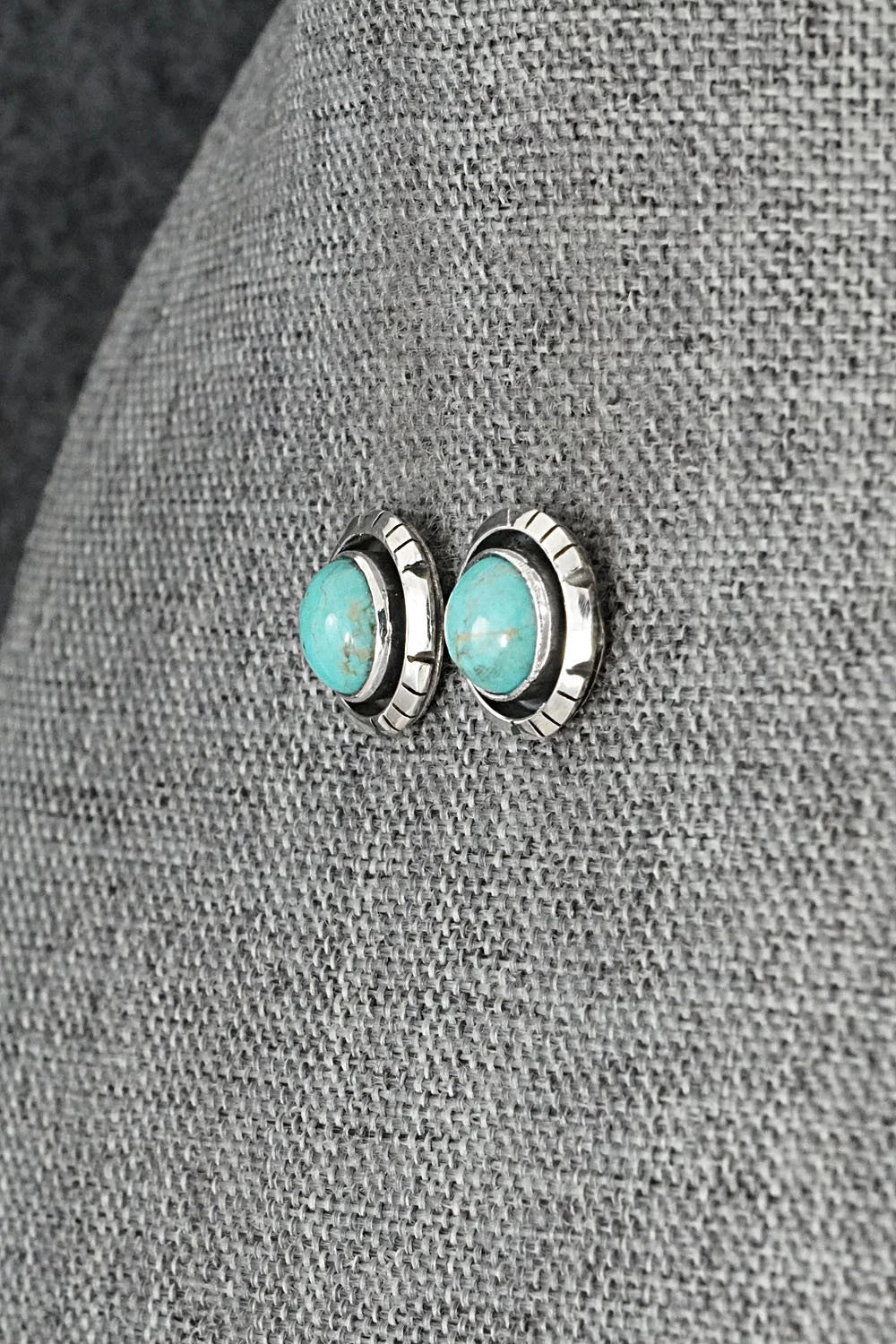 Turquoise & Sterling Silver Earrings - Amos Begay