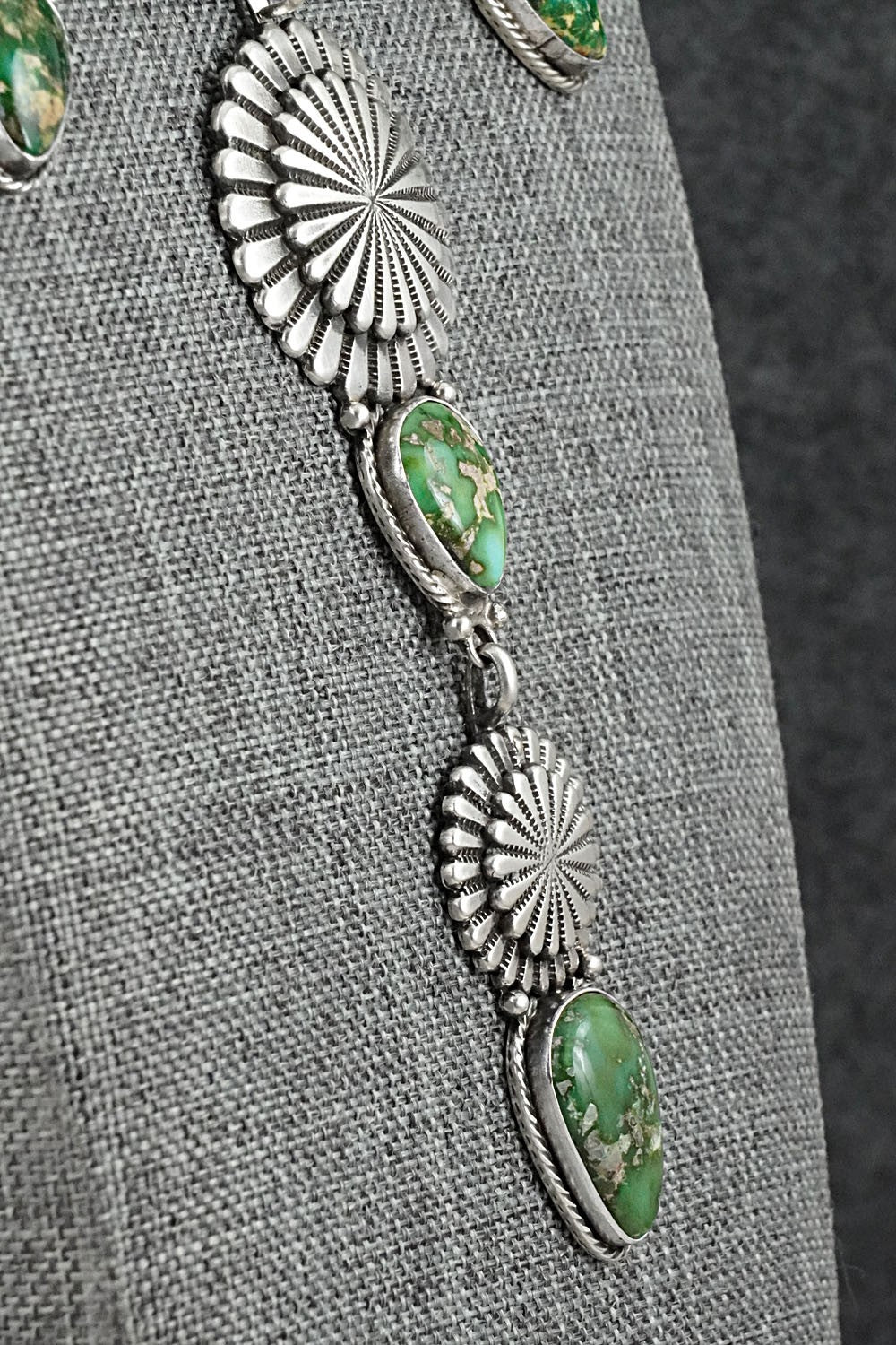 Turquoise & Sterling Silver Navajo Pearl Necklace - Adrienne Gordon
