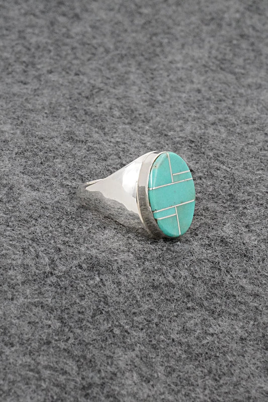 Turquoise & Sterling Silver Ring - Wilbert Gray - Size 9.5