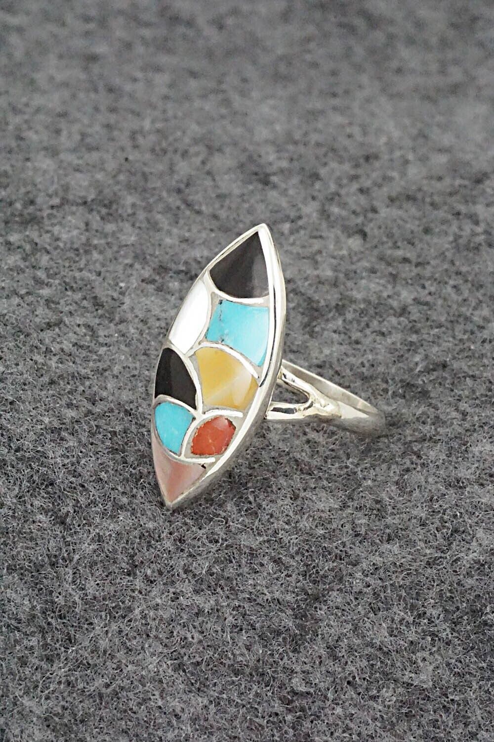 Multi-Stone & Sterling Silver Ring - Orena Leekya - Size 7