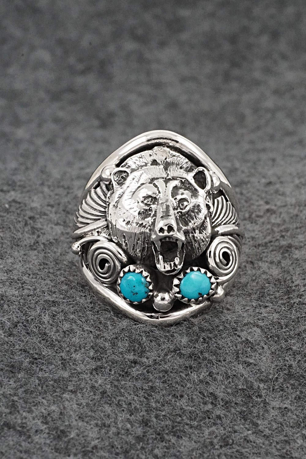 Turquoise & Sterling Silver Ring - Jeanette Saunders - Size 10.5