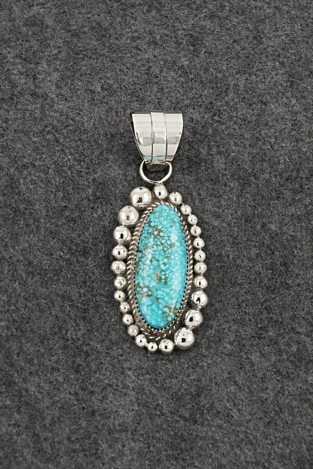 Turquoise and Sterling Silver Pendant - Ray Nez