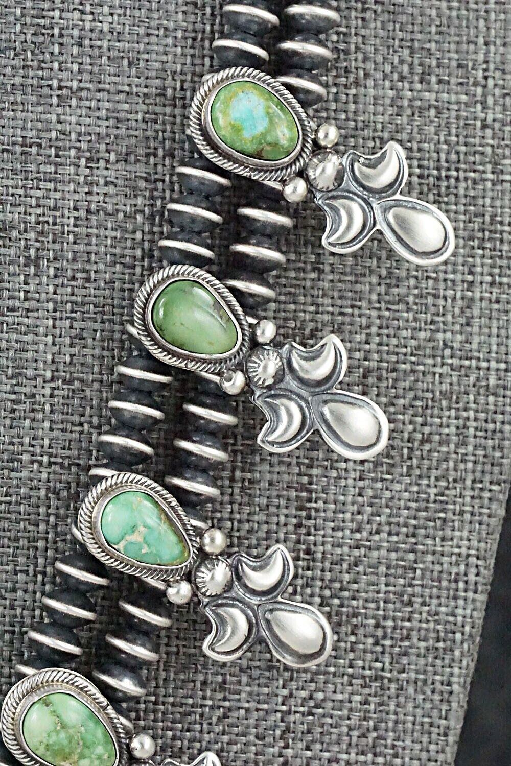 Turquoise & Sterling Silver Squash Blossom Set - Paige Gordon