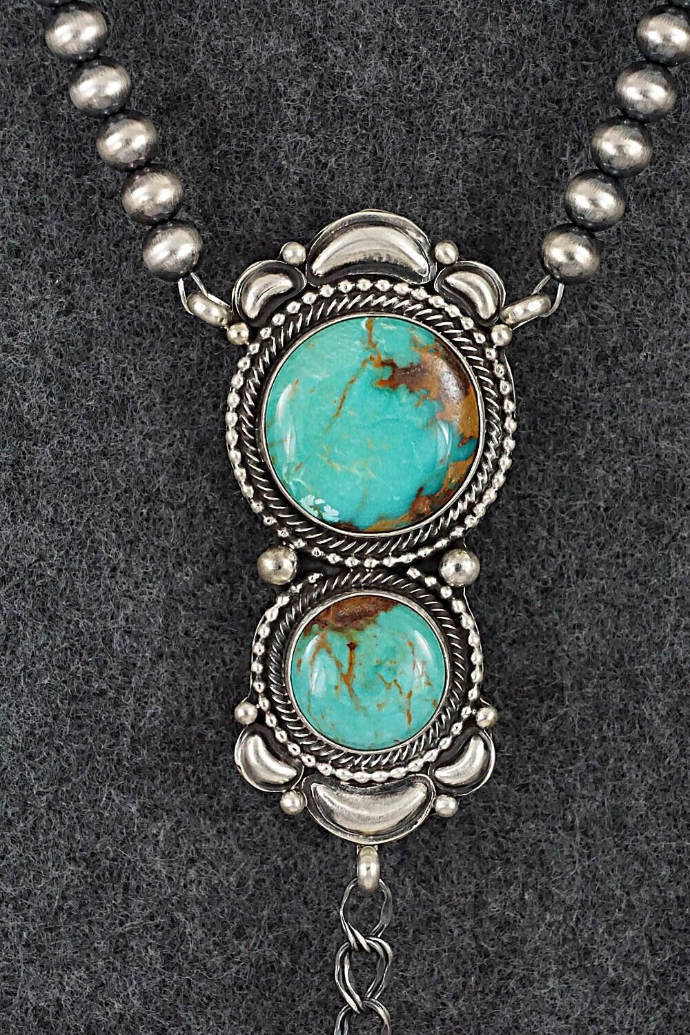 Turquoise & Sterling Silver Necklace - Tom Lewis