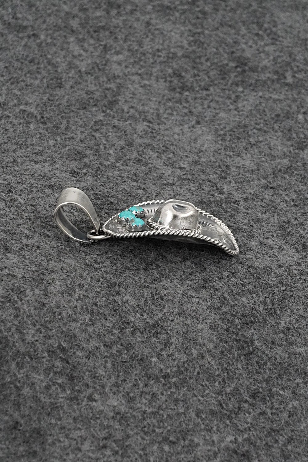 Turquoise & Sterling Silver Pendant - Bobby Platero