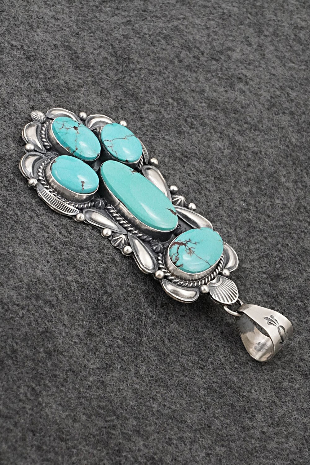 Turquoise & Sterling Silver Pendant - Raymond Delgarito