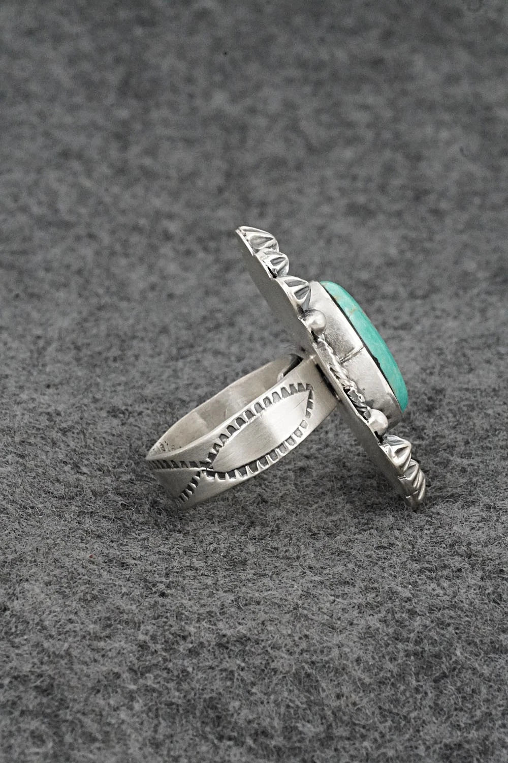 Turquoise & Sterling Silver Ring - Cordell Platero - Size Adjustable