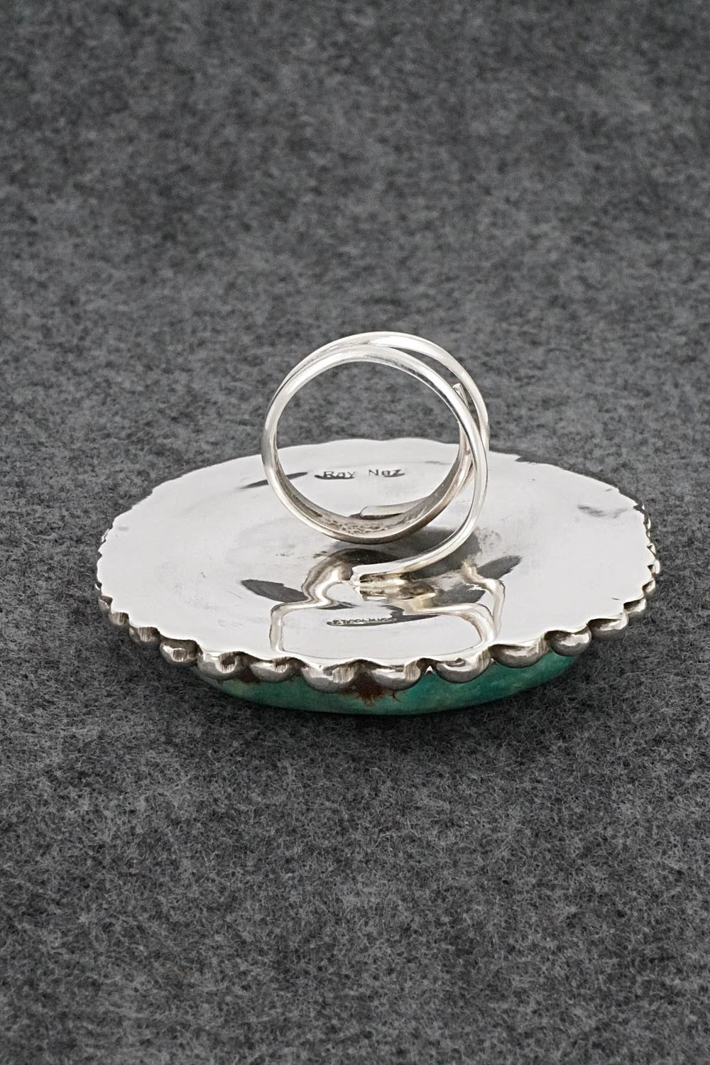 Turquoise and Sterling Silver Ring - Ray Nez - Size Adjustable