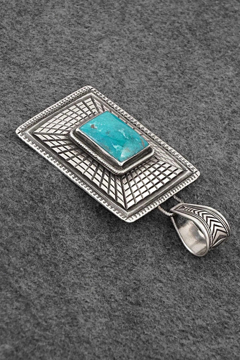 Turquoise & Sterling Silver Pendant - Calvin Martinez
