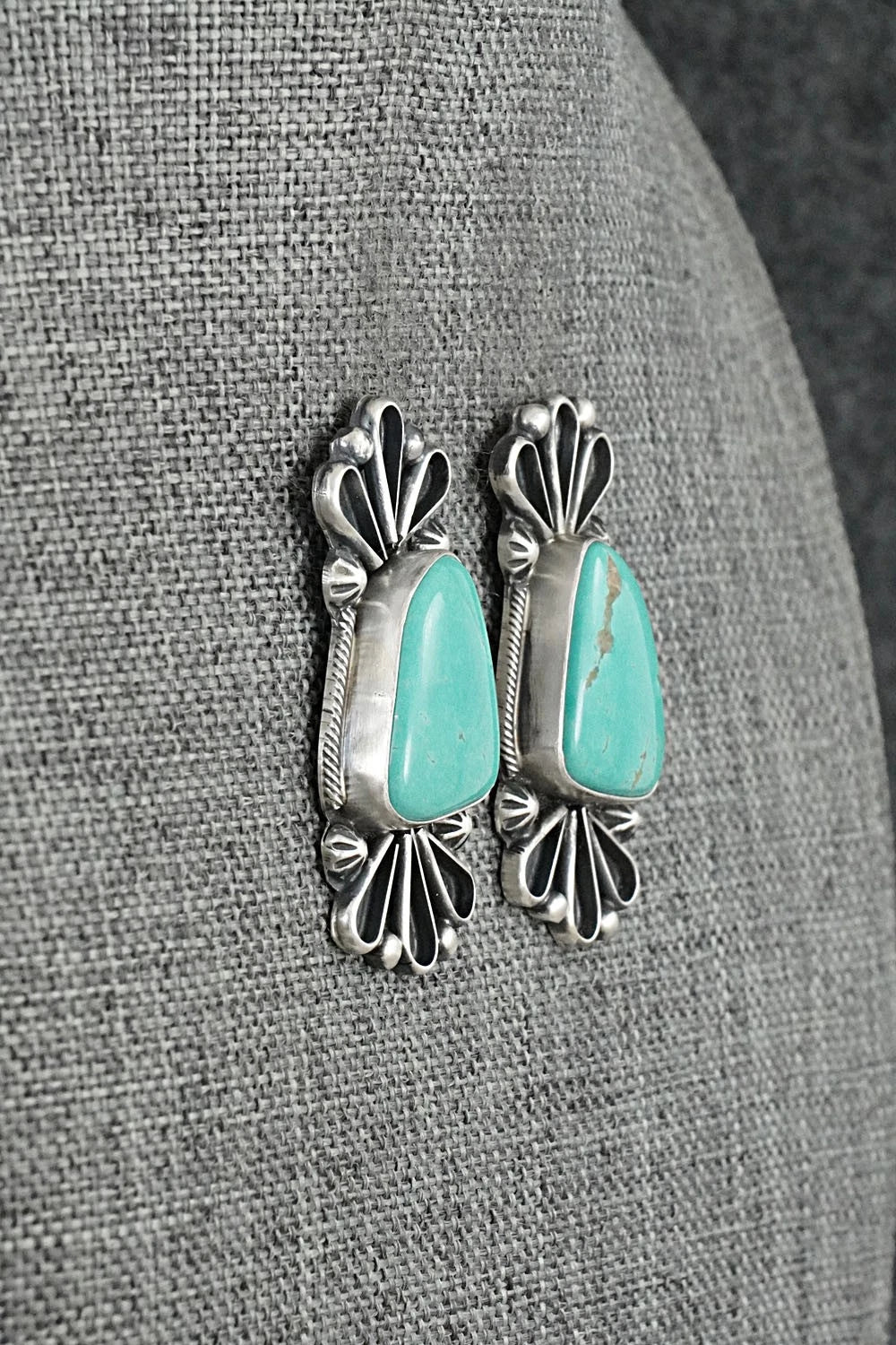 Turquoise & Sterling Silver Earrings - Bobby Johnson