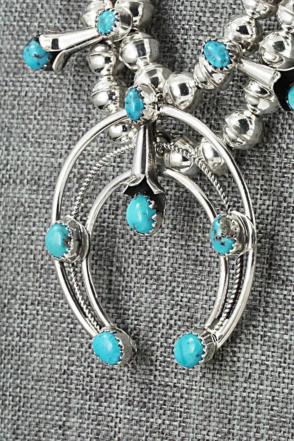 Turquoise & Sterling Silver Squash Blossom Set - Phil Garcia