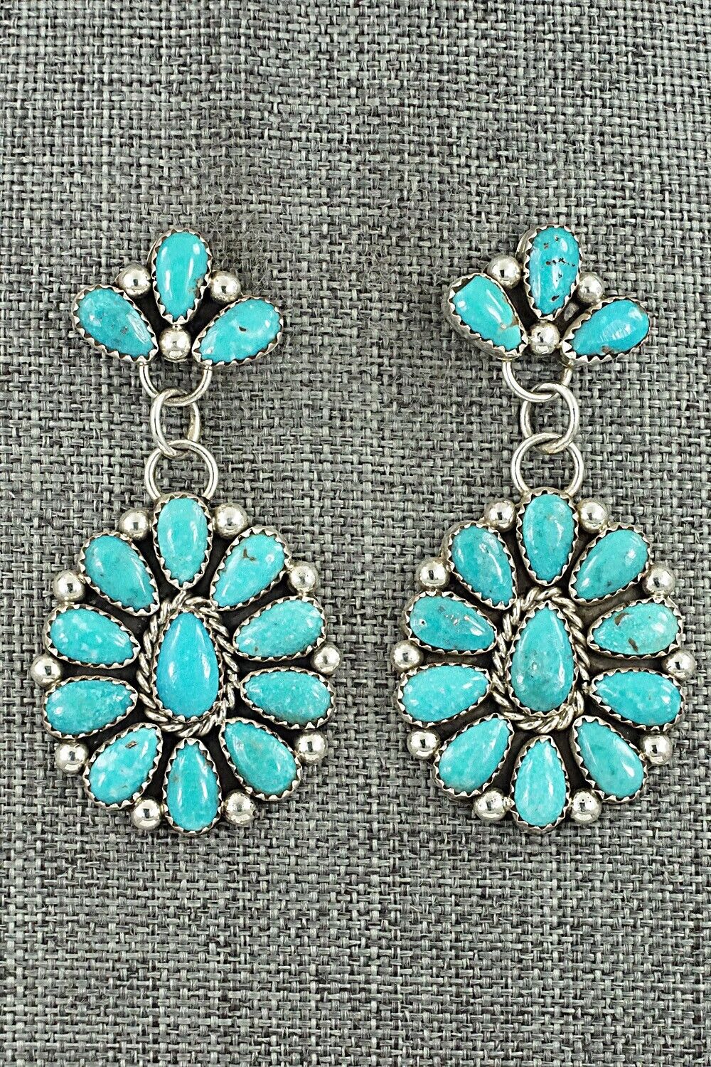 Turquoise & Sterling Silver Earrings - Rodney Notah