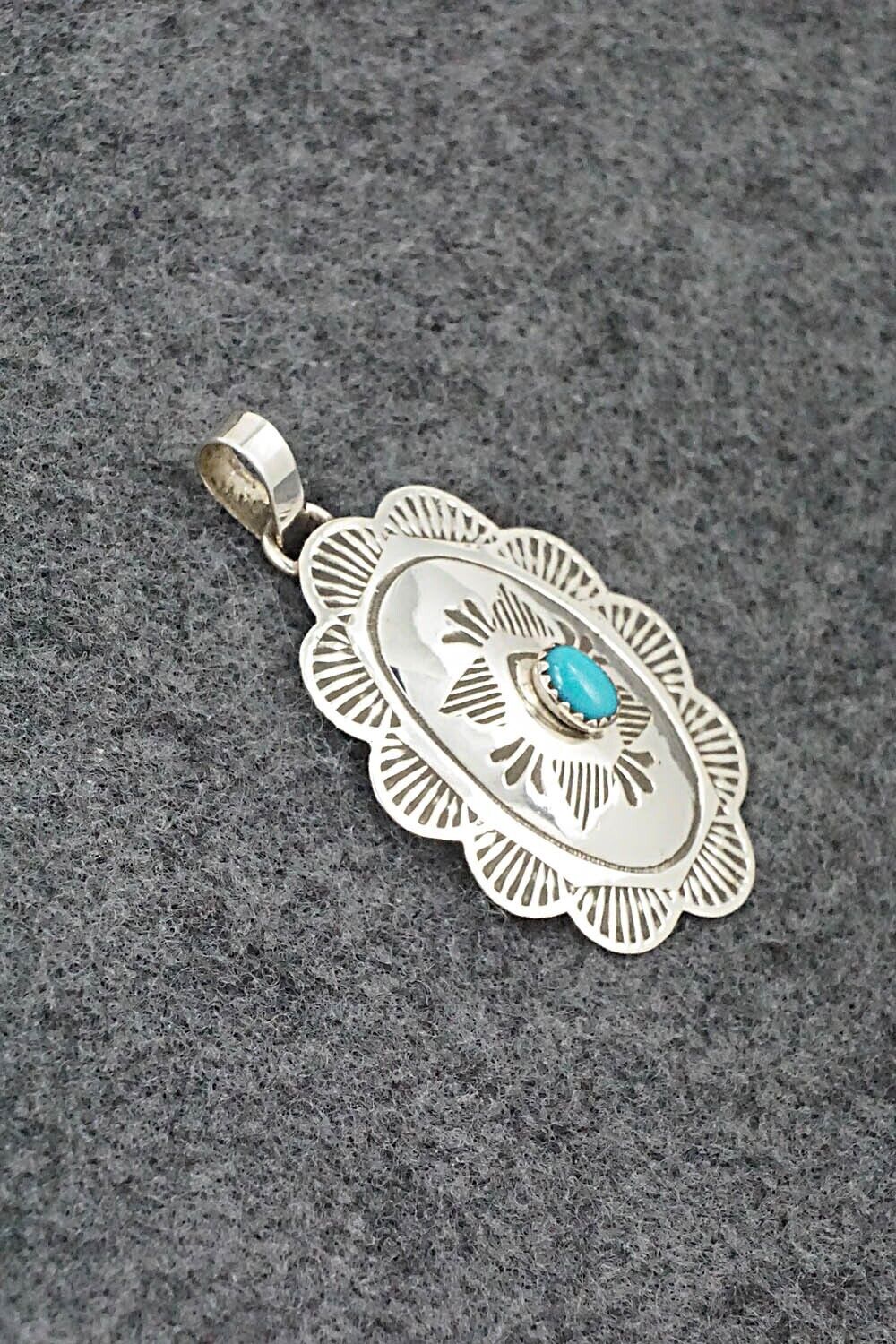 Turquoise & Sterling Silver Pendant - Bertha Begay