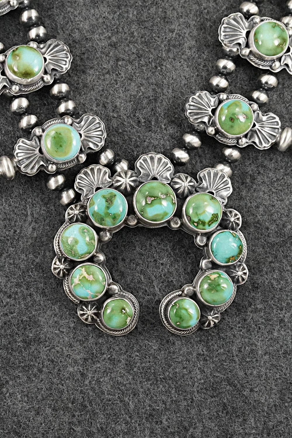 Turquoise & Sterling Silver Squash Blossom Set - Randy Boyd